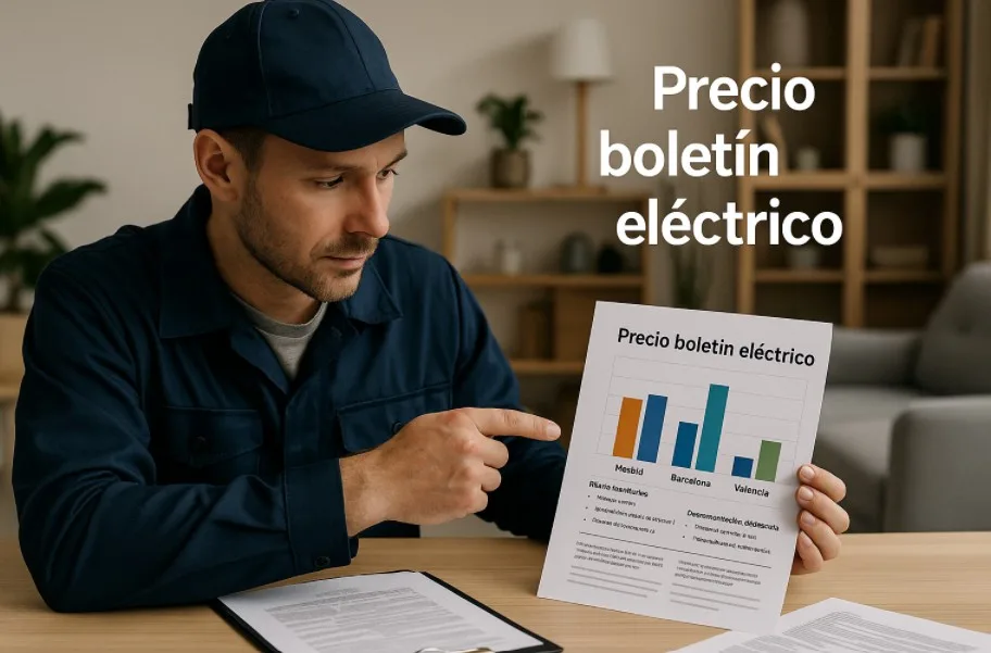 Precio del boletín eléctrico en Madrid, Barcelona y Valencia: comparativa 2025 Precio del boletín eléctrico en Madrid, Barcelona y Valencia: comparativa 2025